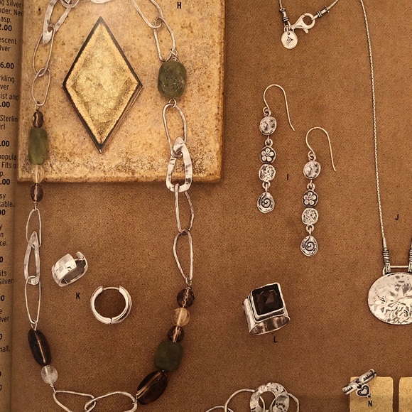 Vintage Silpada Smoky Quartz Citrine Jade Sterling Silver Link Necklace N1218 - Picture 12 of 12